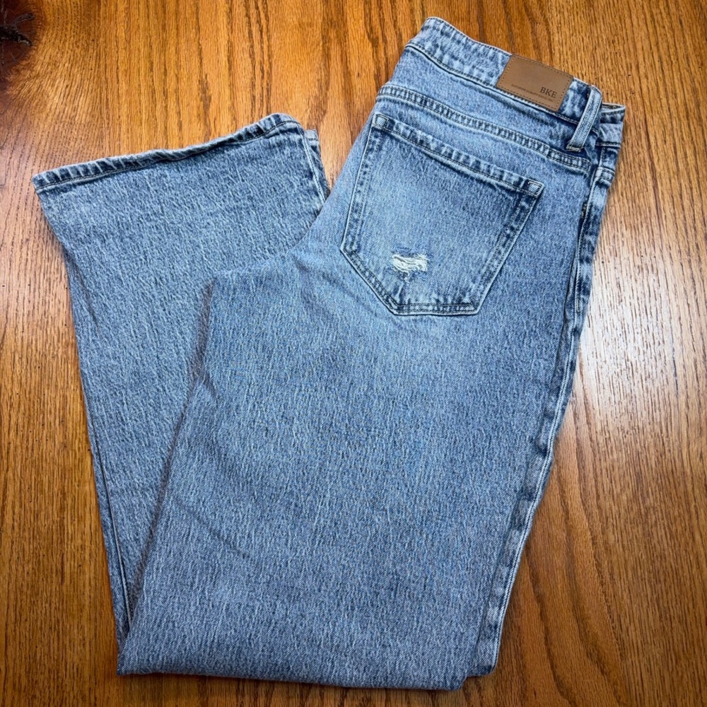 BKE Andi Wide Leg Jeans Womens 29x32 Osbourne Wash Mid-Rise Slim Fit Distressed